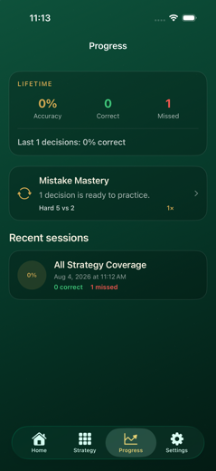 Progress and Mistake Mastery screenshot